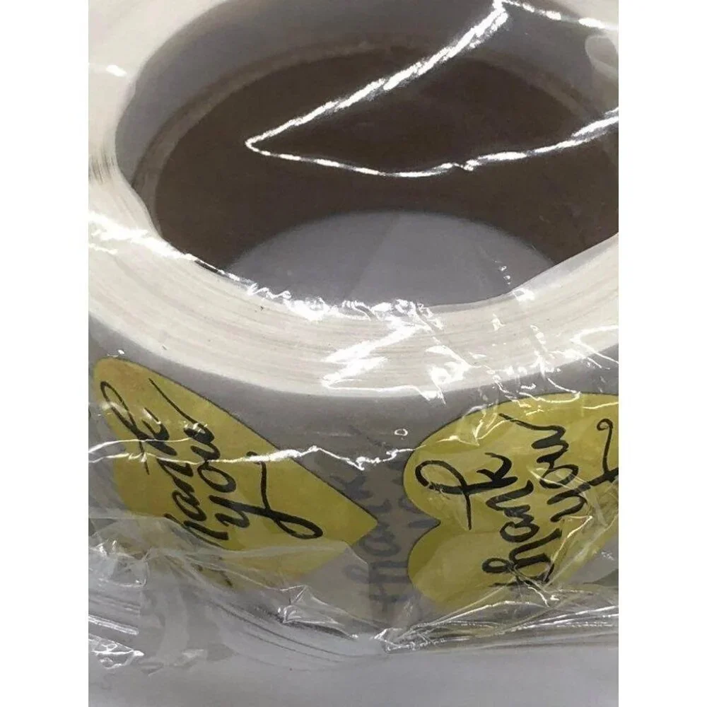 Gold Heart Thank You‎ Stickers Roll 500pcs 1 Inch Adhesive Labels